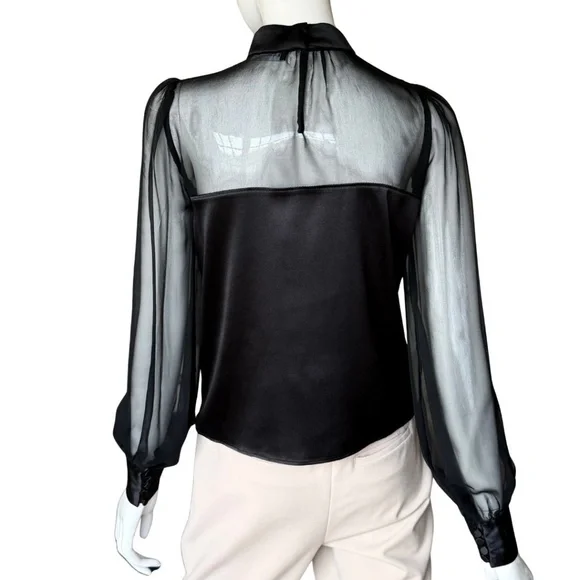 Generation Love Agnes Silk-blend Illusion Blouse Size Medium NWT - Picture 6 of 6